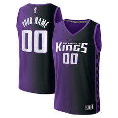 Sacramento Kings Youth Fast Break Custom Replica Jersey Purple Statement Edition - Fanatics