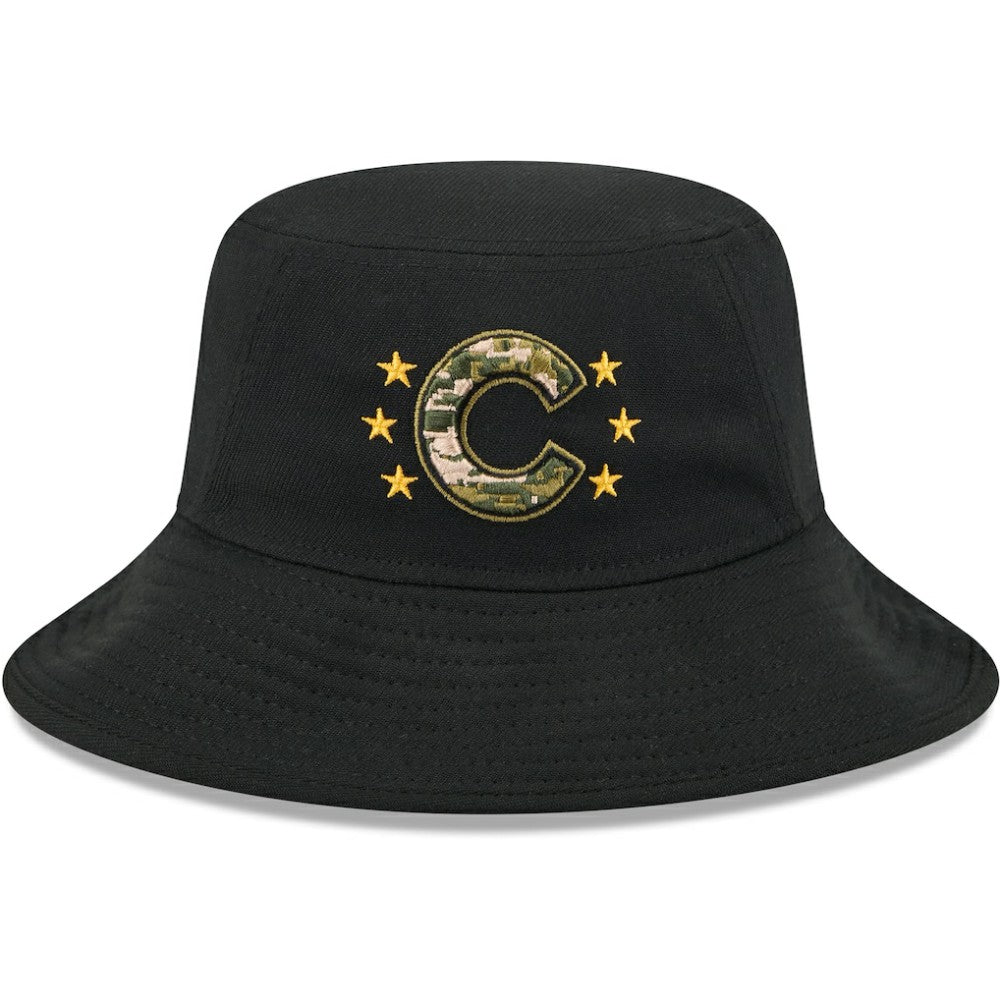 Chicago Cubs New Era 2024 Armed Forces Day Bucket Hat - Black Hats