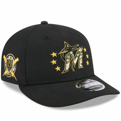 Miami Marlins New Era 2024 Armed Forces Day Low Profile 9FIFTY Snapback Hat - Black Hats