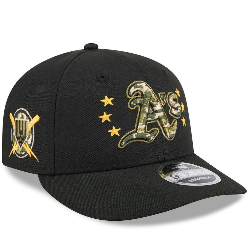 Athletics New Era 2024 Armed Forces Day Low Profile 9FIFTY Snapback Hat - Black Hats