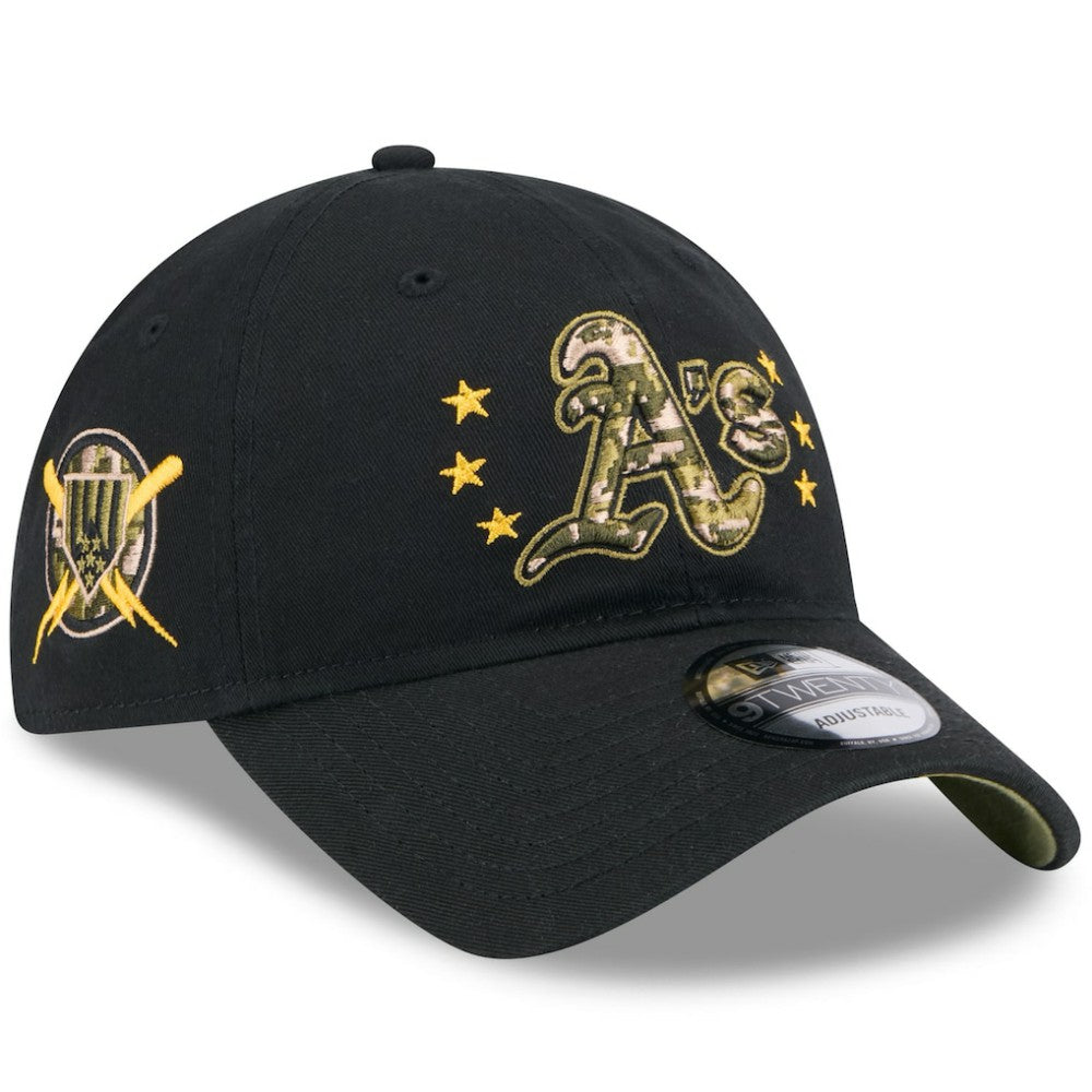 Athletics New Era 2024 Armed Forces Day 9TWENTY Adjustable Hat - Black Hats