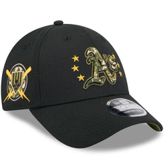 Athletics New Era 2024 Armed Forces Day 9FORTY Adjustable Hat - Black Hats