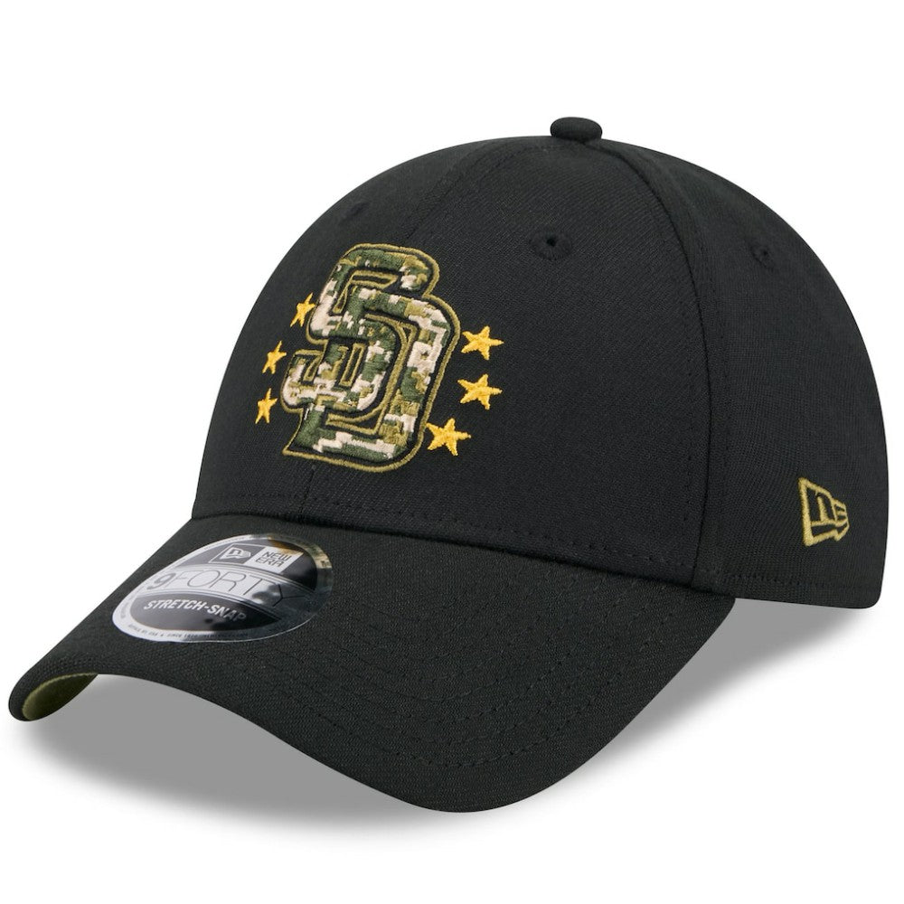 San Diego Padres New Era 2024 Armed Forces Day 9FORTY Adjustable Hat - Black Hats