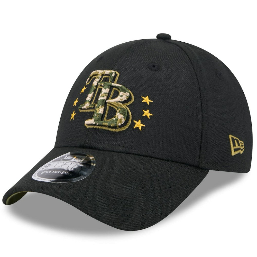 Tampa Bay Rays New Era 2024 Armed Forces Day 9FORTY Adjustable Hat - Black Hats