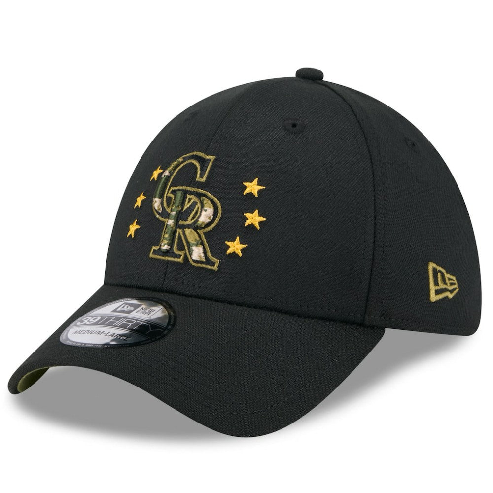 Colorado Rockies New Era 2024 Armed Forces Day 39THIRTY Flex Hat - Black Hats