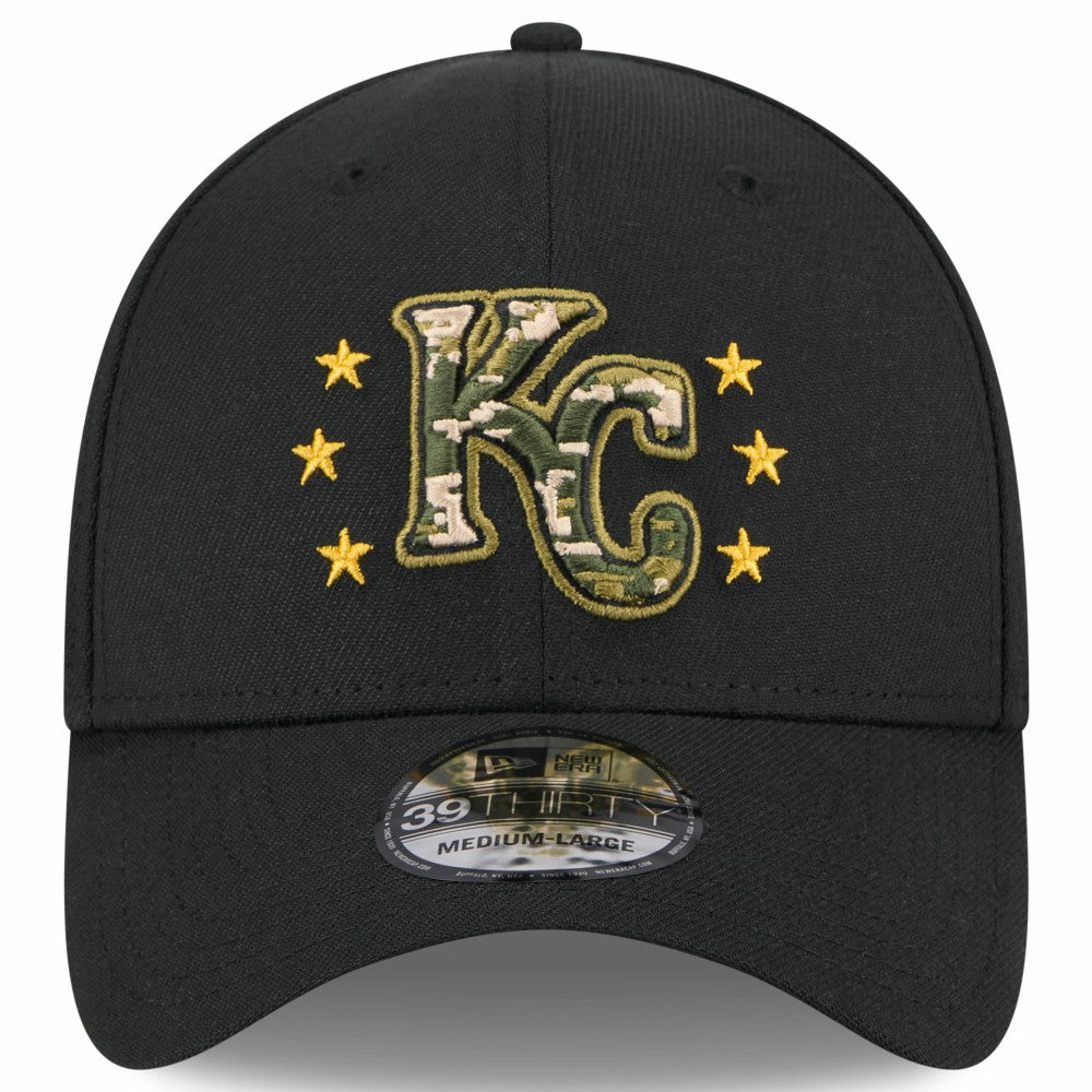 Kansas City Royals New Era 2024 Armed Forces Day 39THIRTY Flex Hat - Black Hats