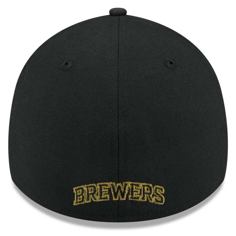 Milwaukee Brewers New Era 2024 Armed Forces Day 39THIRTY Flex Hat - Black Hats
