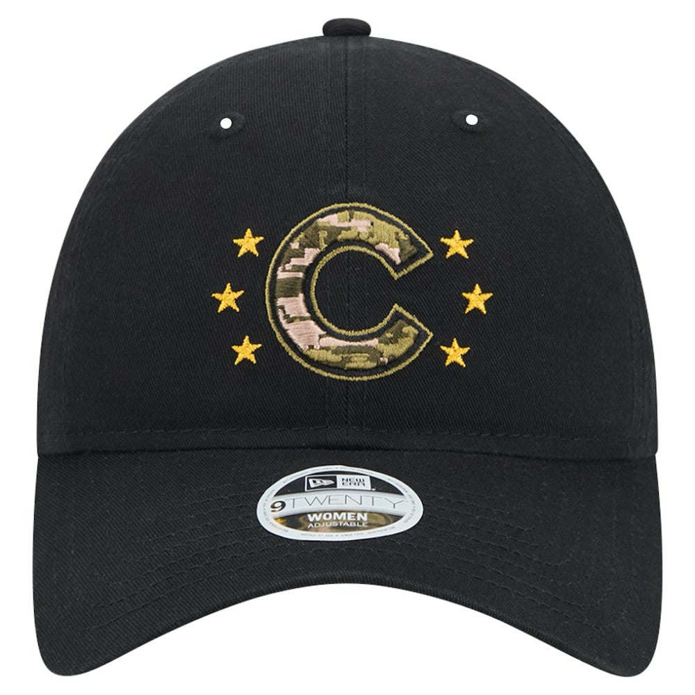 Chicago Cubs New Era Women's 2024 Armed Forces Day 9TWENTY Adjustable Hat - Black Hats