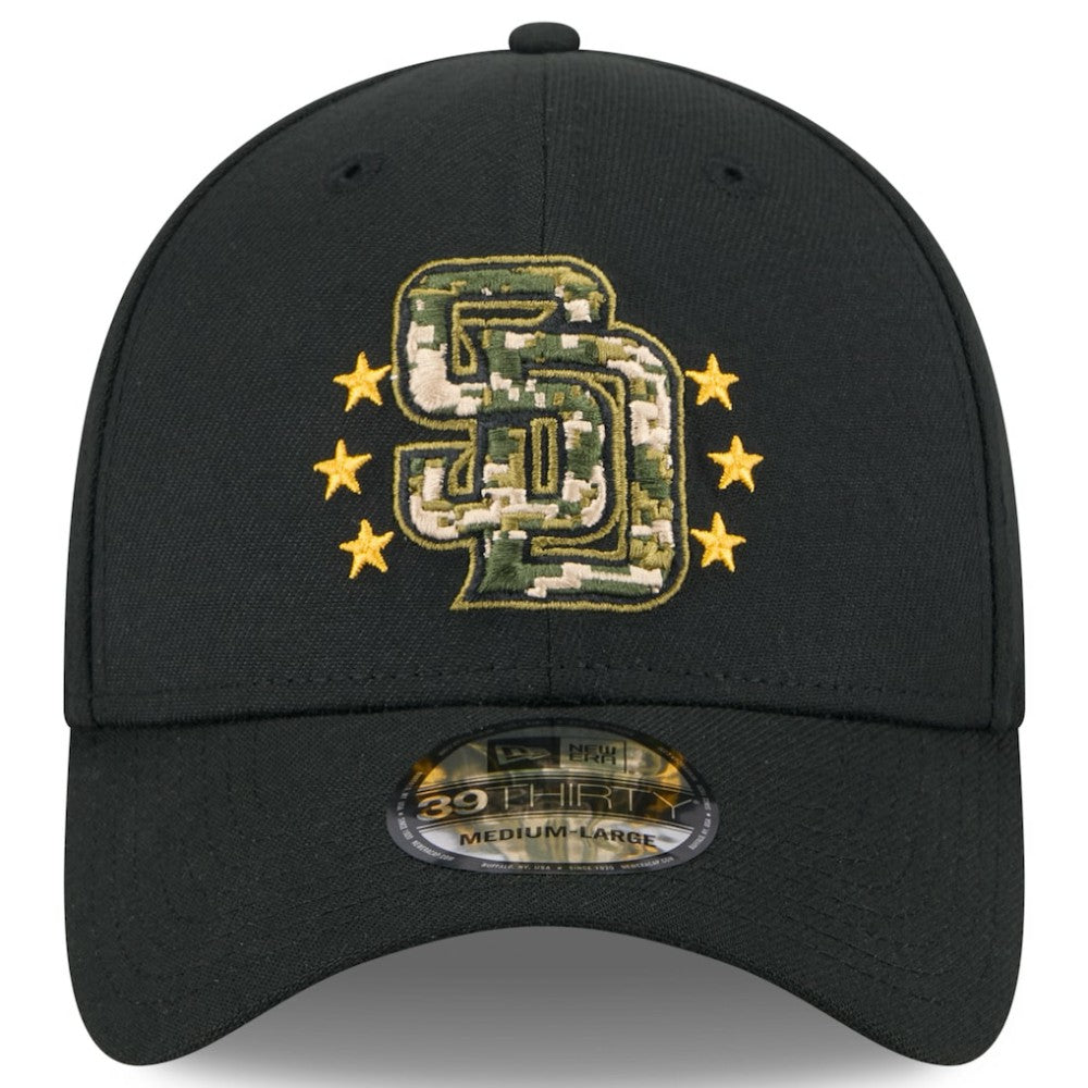 San Diego Padres New Era 2024 Armed Forces Day 39THIRTY Flex Hat - Black Hats