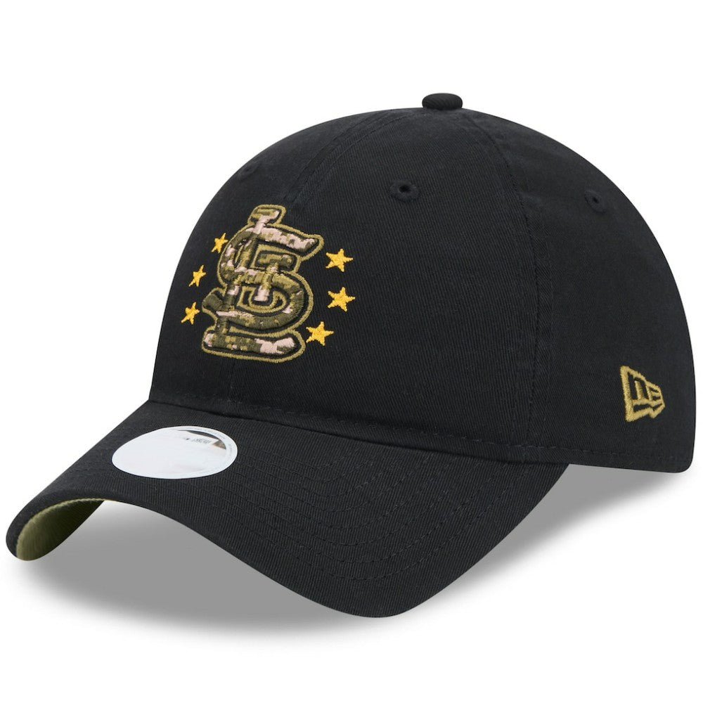 St. Louis Cardinals New Era Women's 2024 Armed Forces Day 9TWENTY Adjustable Hat - Black Hats