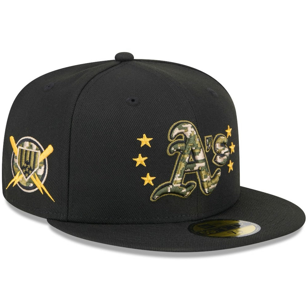 Athletics New Era 2024 Armed Forces Day On-Field 59FIFTY Fitted Hat - Black Hats