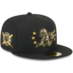 Athletics New Era 2024 Armed Forces Day On-Field 59FIFTY Fitted Hat - Black Hats