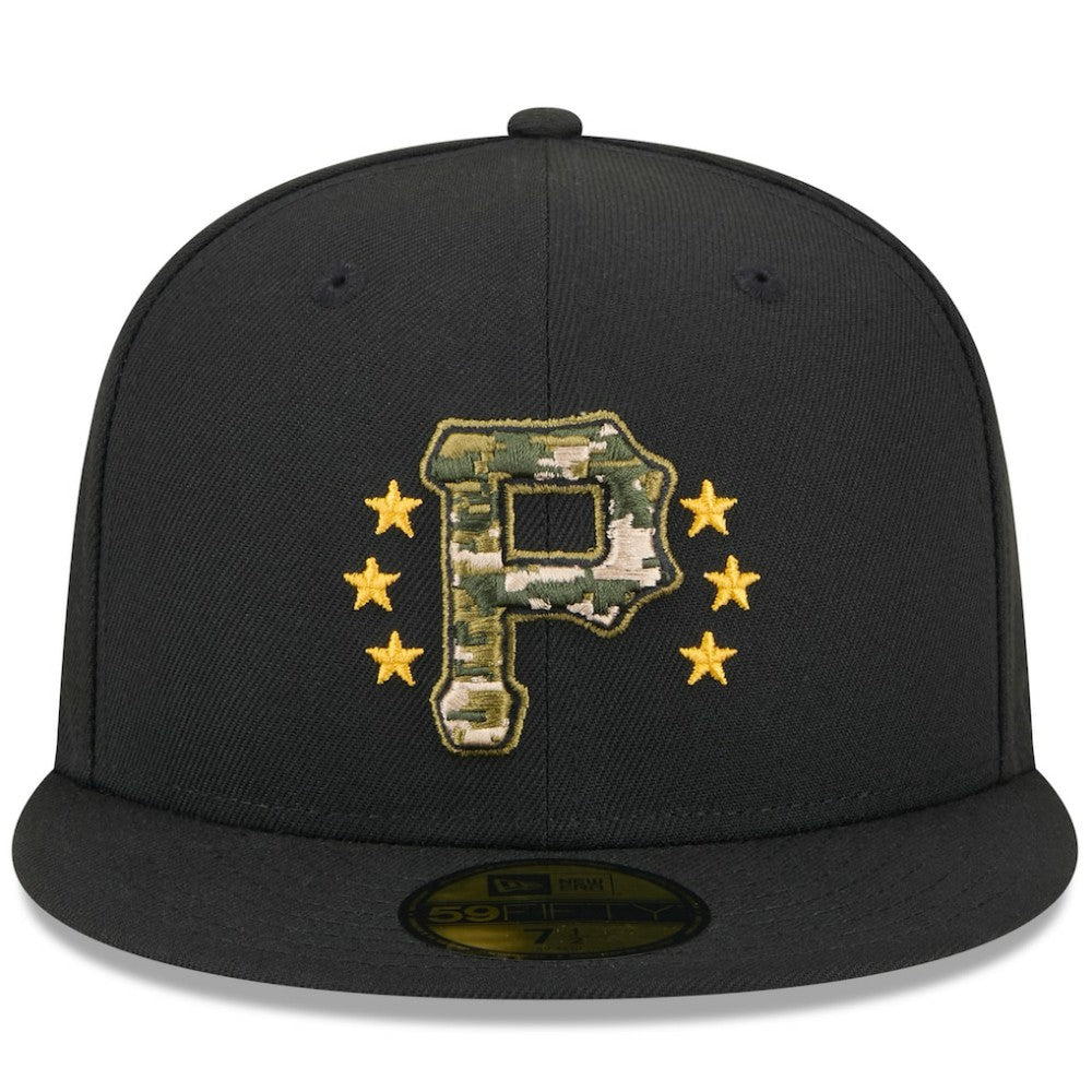 Pittsburgh Pirates New Era 2024 Armed Forces Day On-Field 59FIFTY Fitted Hat - Black Hats
