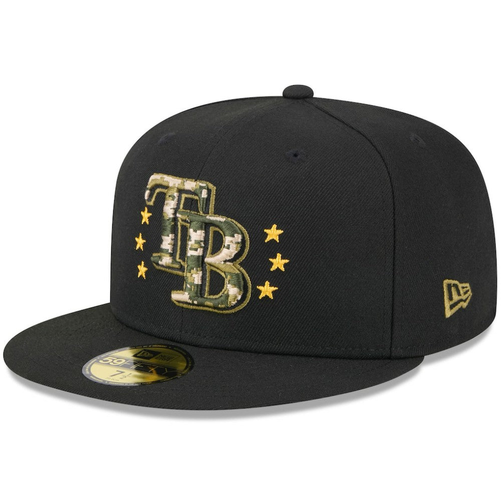 Tampa Bay Rays New Era 2024 Armed Forces Day On-Field 59FIFTY Fitted Hat - Black Hats