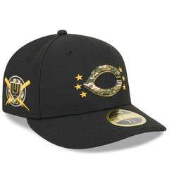 Cincinnati Reds New Era 2024 Armed Forces Day Low Profile 59FIFTY Fitted Hat - Black Hats
