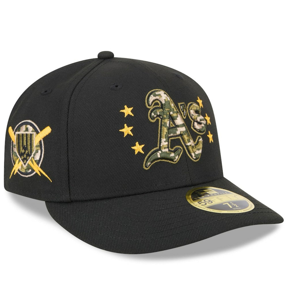 Athletics New Era 2024 Armed Forces Day Low Profile 59FIFTY Fitted Hat - Black Hats