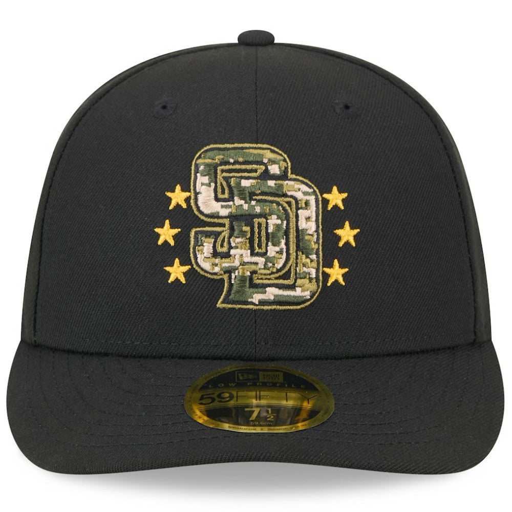 San Diego Padres New Era 2024 Armed Forces Day Low Profile 59FIFTY Fitted Hat - Black Hats