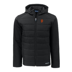 San Francisco Giants Cutter & Buck Big & Tall Evoke Hybrid Eco Softshell Recycled Full-Zip Hoodie - Black Hoodies