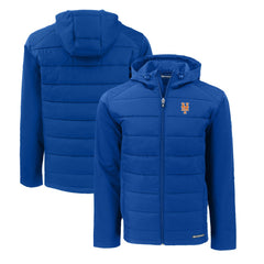 New York Mets Cutter & Buck Evoke Hybrid Eco Softshell Recycled Full-Zip Hoodie - Royal Hoodies