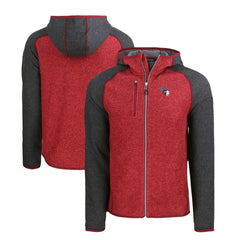 Cleveland Guardians Cutter & Buck Mainsail Full-Zip Hooded Jacket - Heather Charcoal/Red Jackets