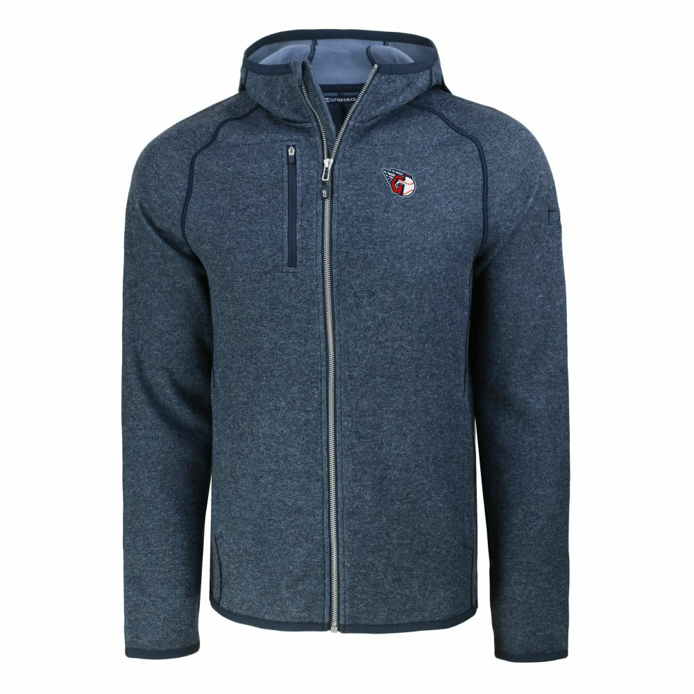 Cleveland Guardians Cutter & Buck Mainsail Full-Zip Hooded Jacket - Heather Navy Jackets