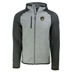 Milwaukee Brewers Cutter & Buck Mainsail Full-Zip Hooded Jacket - Heather Charcoal/Heather Gray Jackets