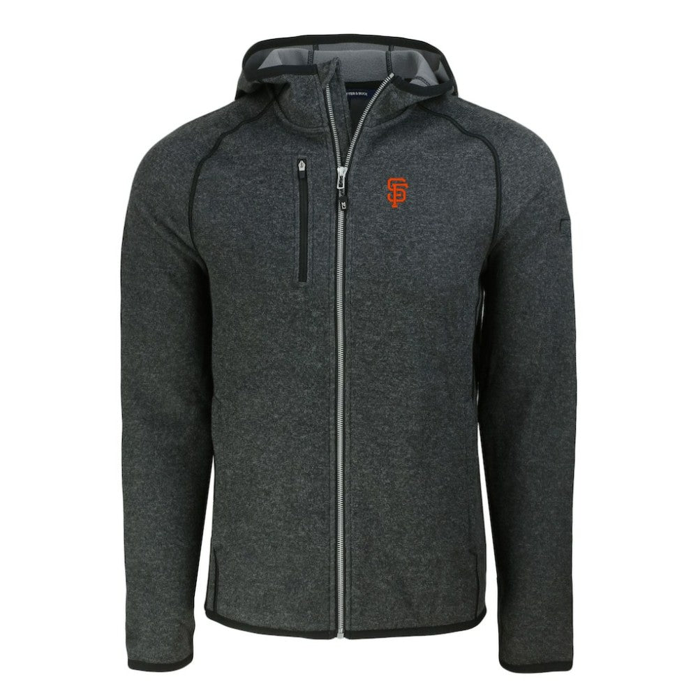 San Francisco Giants Cutter & Buck Mainsail Full-Zip Hooded Jacket - Heather Charcoal Jackets