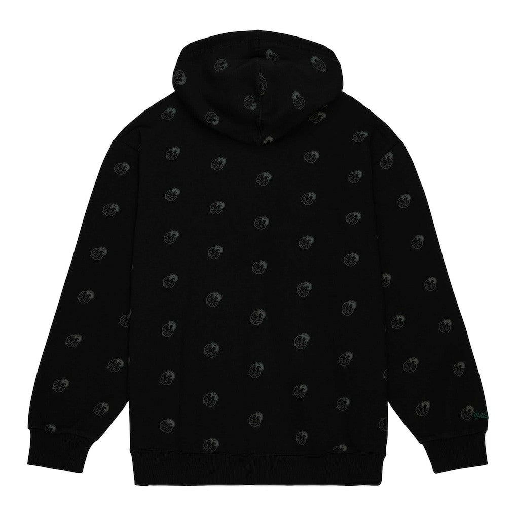 Dallas Mavericks Hardwood Classics Allover Print Pullover Hoodie Black - Mitchell & Ness