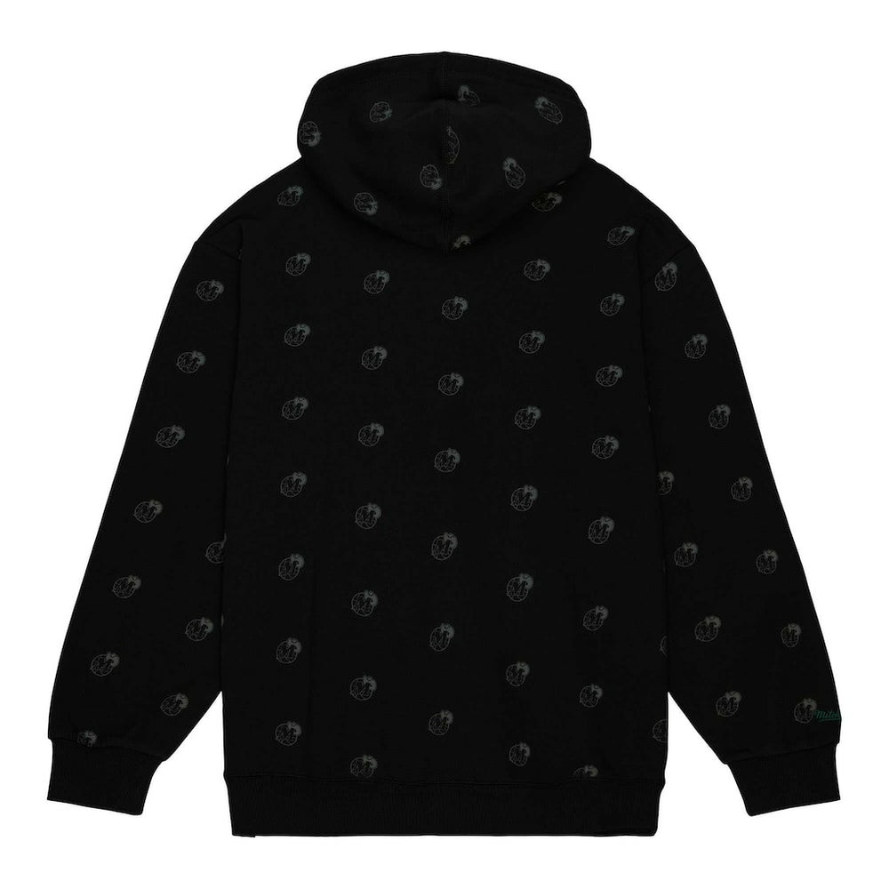 Dallas Mavericks Hardwood Classics Allover Print Pullover Hoodie Black - Mitchell & Ness