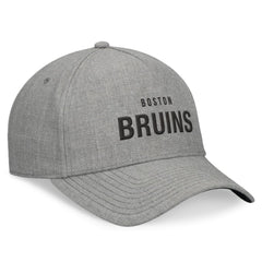 Boston Bruins Fanatics Elements A-Frame Leather Strapback Hat - Heather Gray | US 200496199