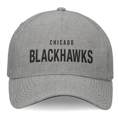 Chicago Blackhawks Fanatics Elements A-Frame Leather Strapback Hat - Heather Gray | US 200496202