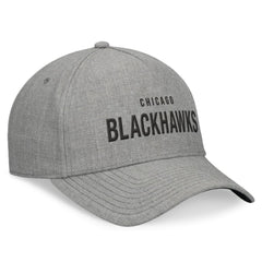 Chicago Blackhawks Fanatics Elements A-Frame Leather Strapback Hat - Heather Gray | US 200496202