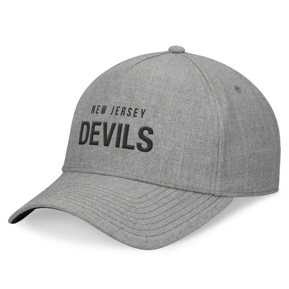 New Jersey Devils Fanatics Elements A-Frame Leather Strapback Hat - Heather Gray | US 200496207