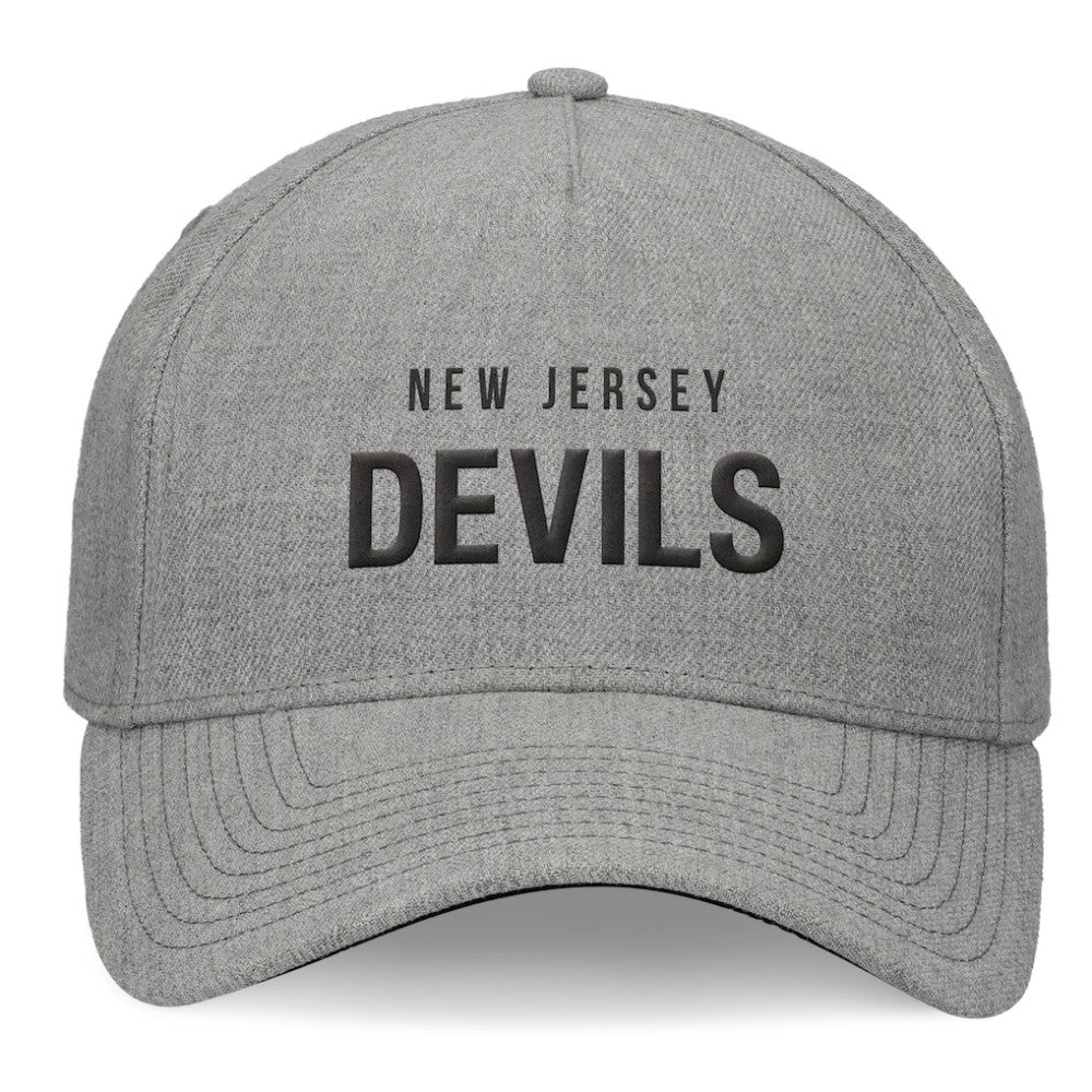 New Jersey Devils Fanatics Elements A-Frame Leather Strapback Hat - Heather Gray | US 200496207