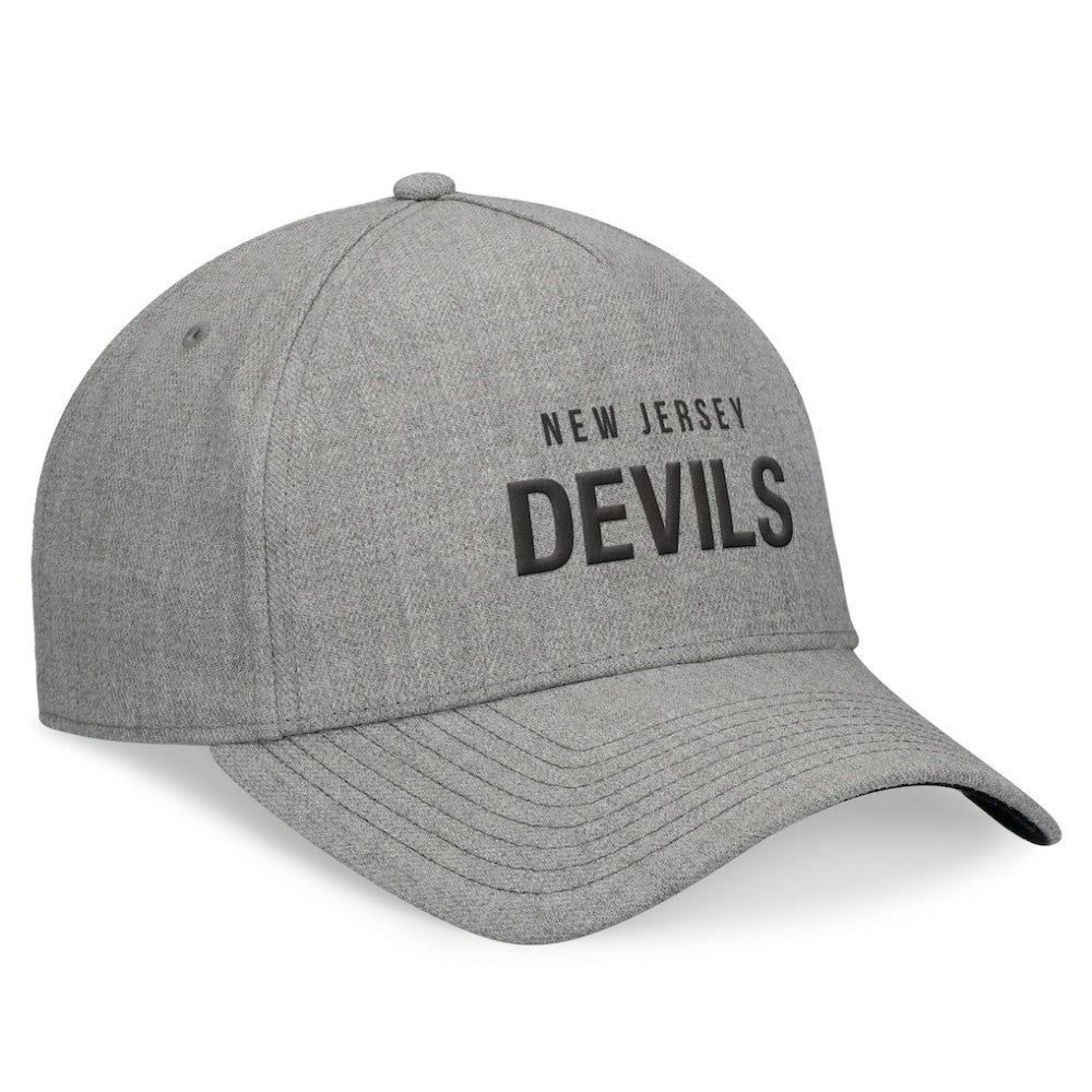 New Jersey Devils Fanatics Elements A-Frame Leather Strapback Hat - Heather Gray | US 200496207