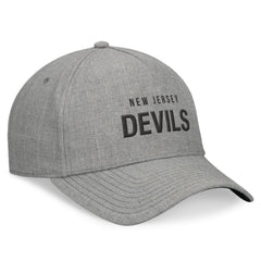 New Jersey Devils Fanatics Elements A-Frame Leather Strapback Hat - Heather Gray | US 200496207
