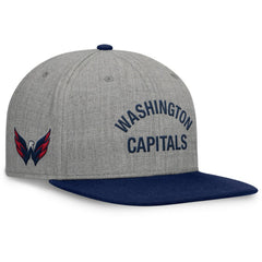 Washington Capitals Fanatics Elements Flat Brim Leather Strapback Hat - Heather Gray | US 200496210