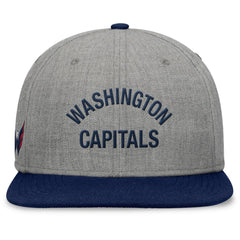 Washington Capitals Fanatics Elements Flat Brim Leather Strapback Hat - Heather Gray | US 200496210
