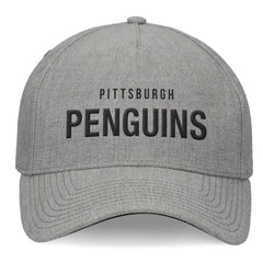 Pittsburgh Penguins Fanatics Elements A-Frame Leather Strapback Hat - Heather Gray | US 200496211