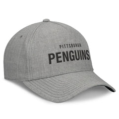 Pittsburgh Penguins Fanatics Elements A-Frame Leather Strapback Hat - Heather Gray | US 200496211