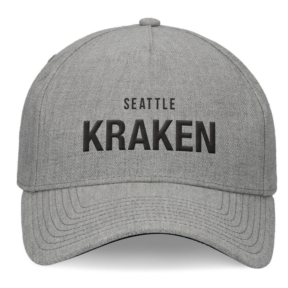 Seattle Kraken Fanatics Elements A-Frame Leather Strapback Hat - Heather Gray | US 200496212