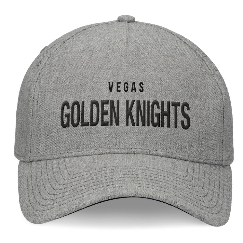 Vegas Golden Knights Fanatics Elements A-Frame Leather Strapback Hat - Heather Gray | US 200496213