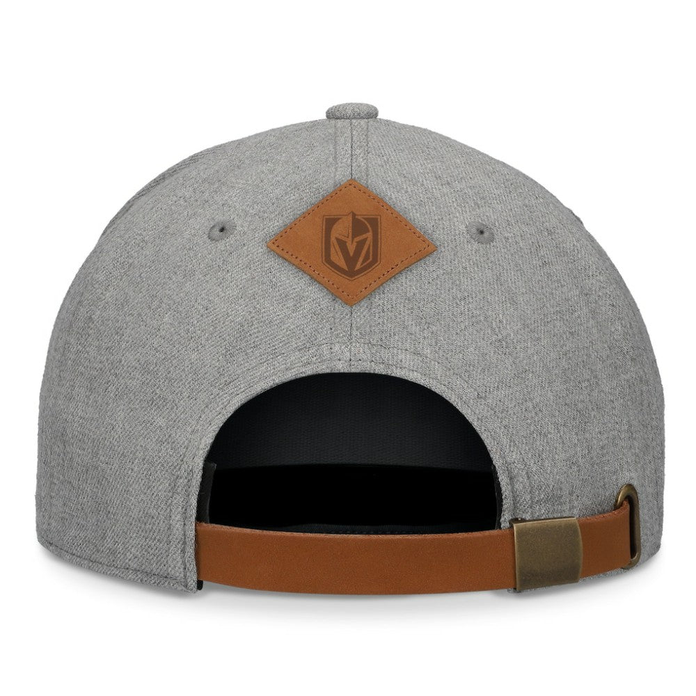 Vegas Golden Knights Fanatics Elements A-Frame Leather Strapback Hat - Heather Gray | US 200496213
