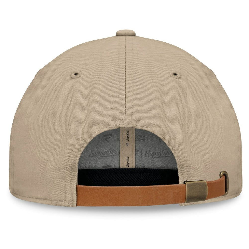 Seattle Kraken Fanatics Elements Unstructured Patch Leather Strapback Hat - Khaki | US 200496230
