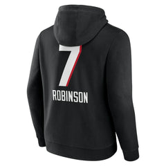 Bijan Robinson Atlanta Falcons Team Wordmark Name & Number Pullover Hoodie - Black Hoodies