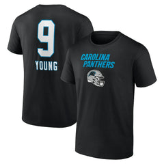 Bryce Young Carolina Panthers Team Wordmark Name & Number T-Shirt - Black T-shirts