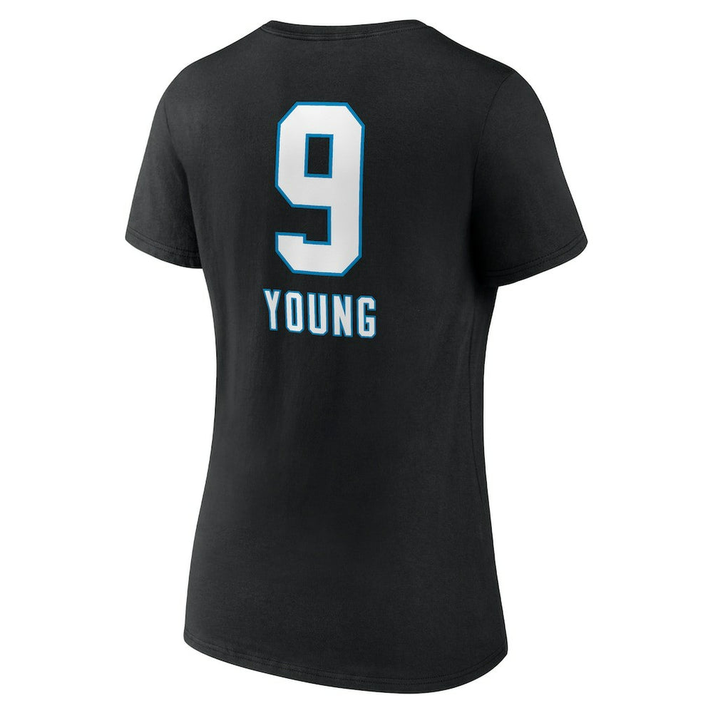 Bryce Young Carolina Panthers Women's Team Wordmark Name & Number V-Neck T-Shirt - Black T-shirts