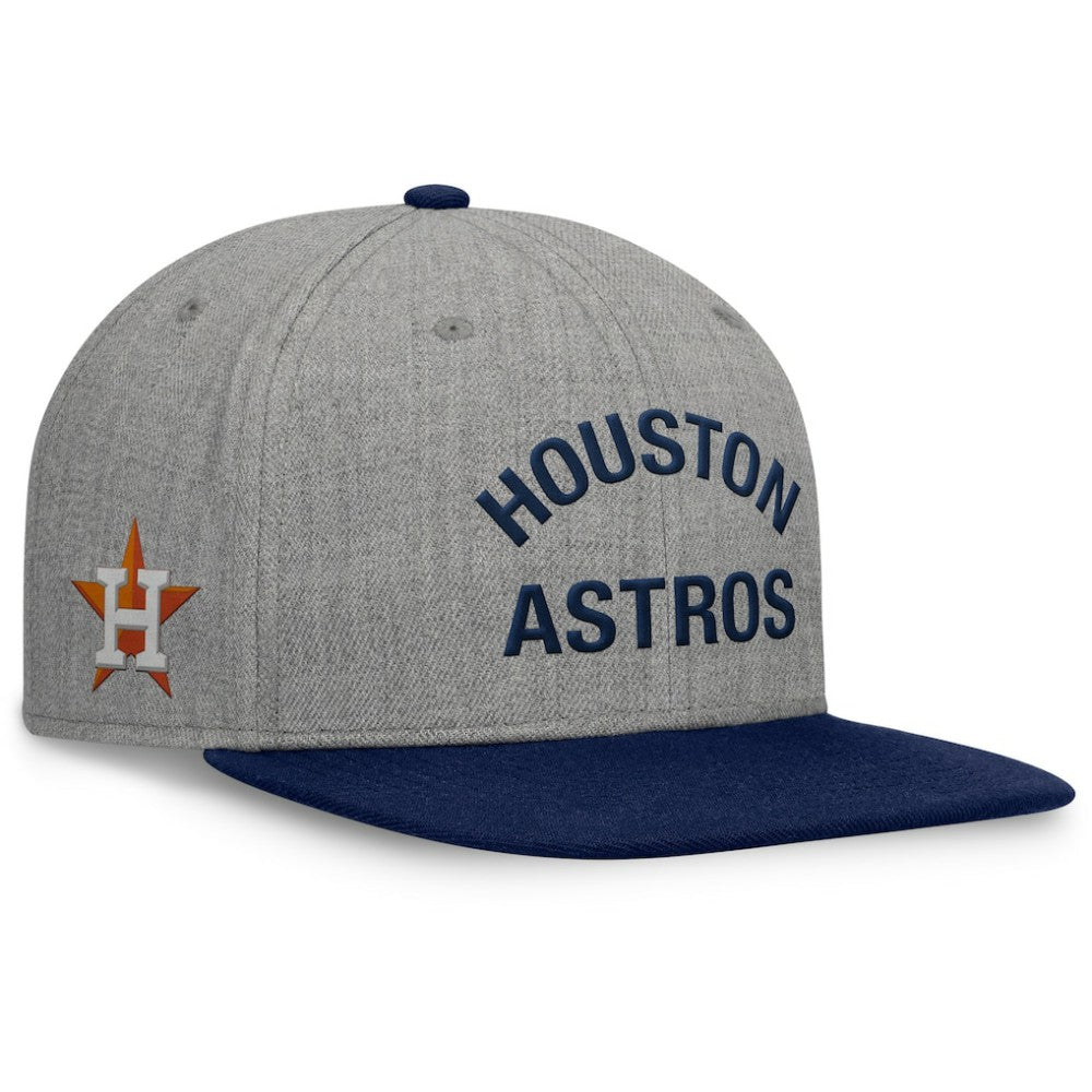 Houston Astros Fanatics Elements Flat Brim Snapbuckle Hat - Heather Gray/Navy Hats