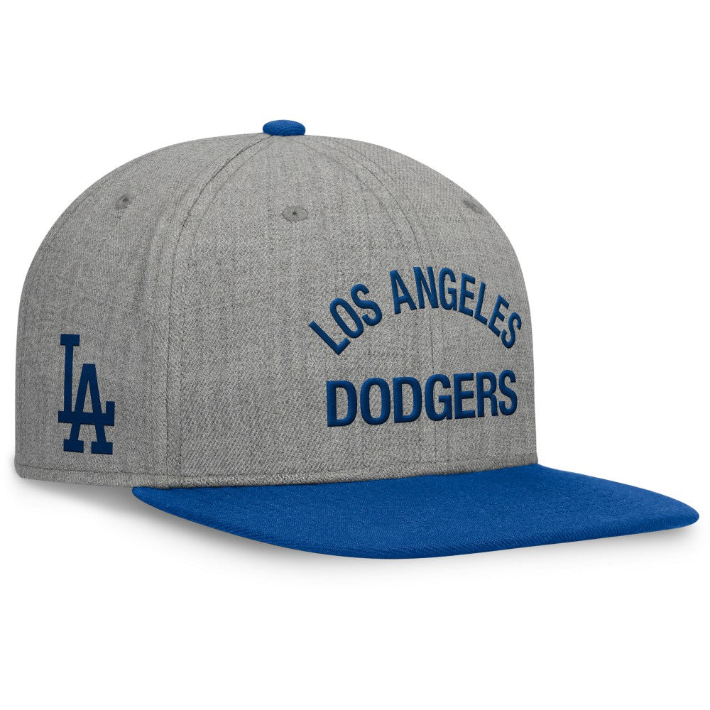 Los Angeles Dodgers Fanatics Elements Flat Brim Snapbuckle Hat - Heather Gray/Royal Hats