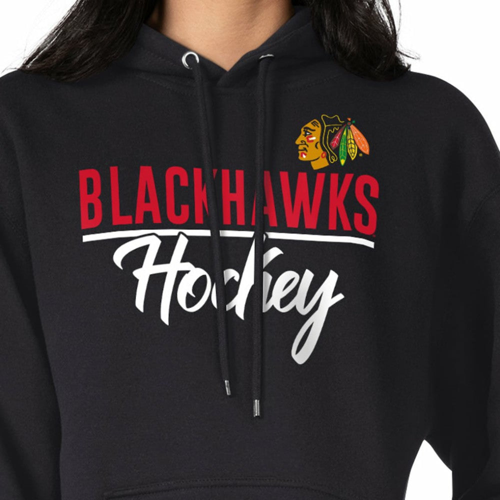 Chicago Blackhawks G-III 4Her by Carl Banks Women's Team Sport Tri-Blend Fleece Hoodie - Black | US 200497117